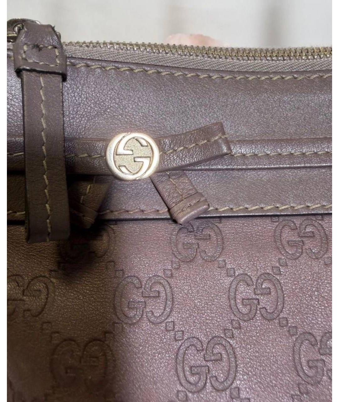 GUCCI Бордовая кожаная сумка через плечо, фото 2