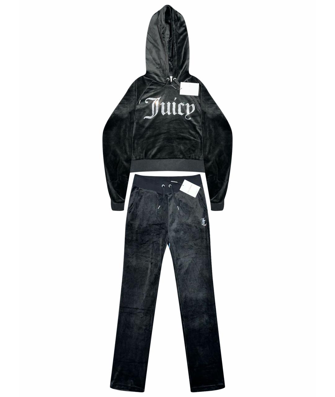 JUICY COUTURE Черный велюровый костюм с брюками, фото 1