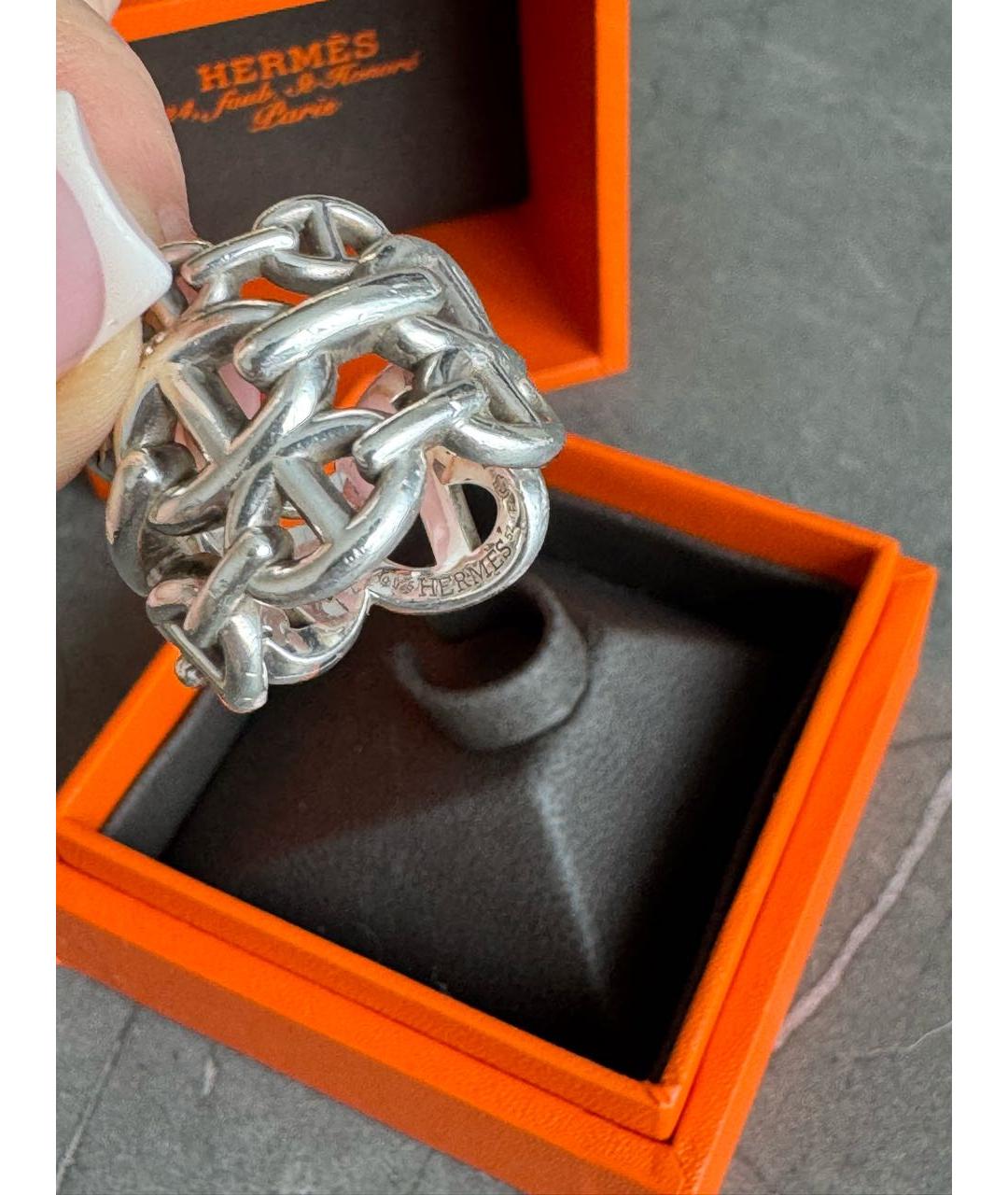 HERMES Серебряное серебряное кольцо, фото 3