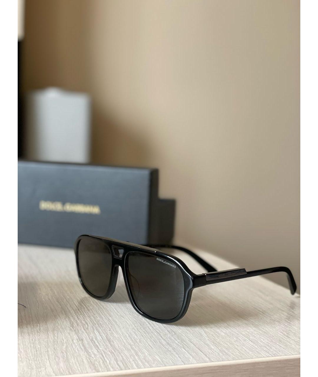 DOLCE&GABBANA Черные металлические солнцезащитные очки, фото 2