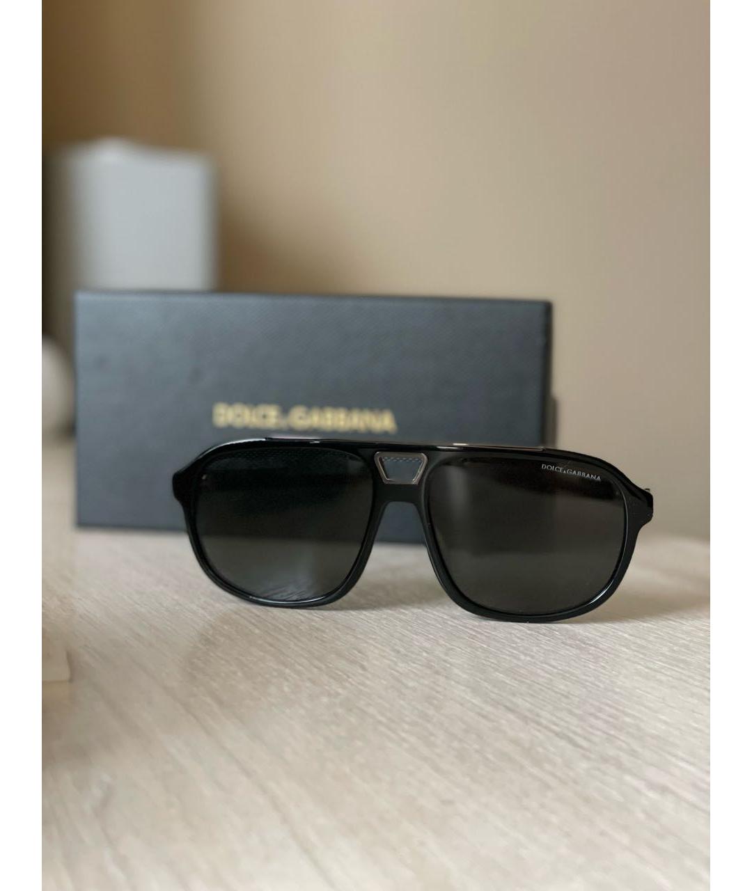 DOLCE&GABBANA Черные металлические солнцезащитные очки, фото 3