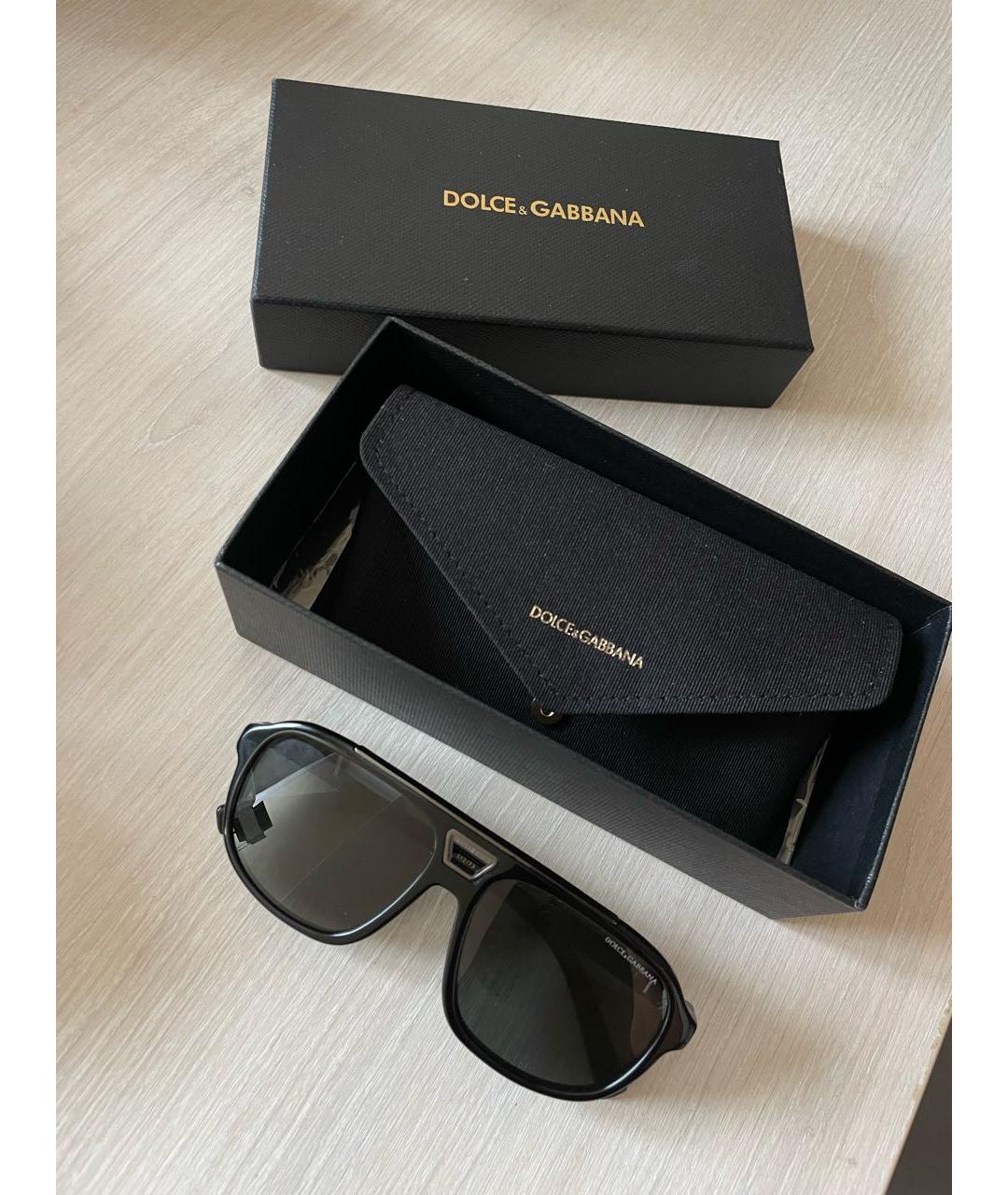 DOLCE&GABBANA Черные металлические солнцезащитные очки, фото 5