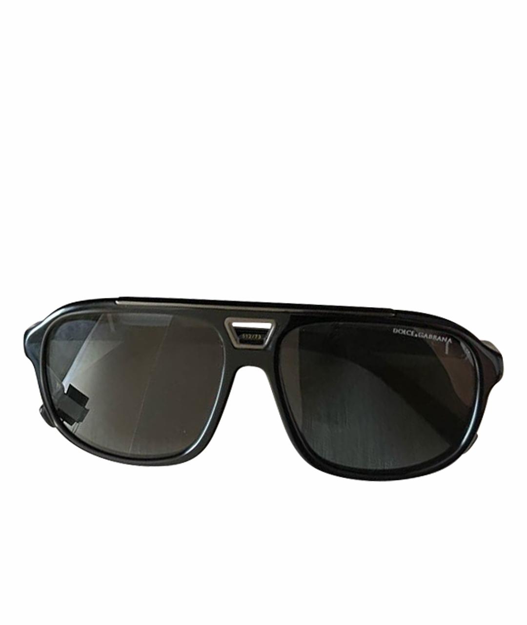 DOLCE&GABBANA Черные металлические солнцезащитные очки, фото 1