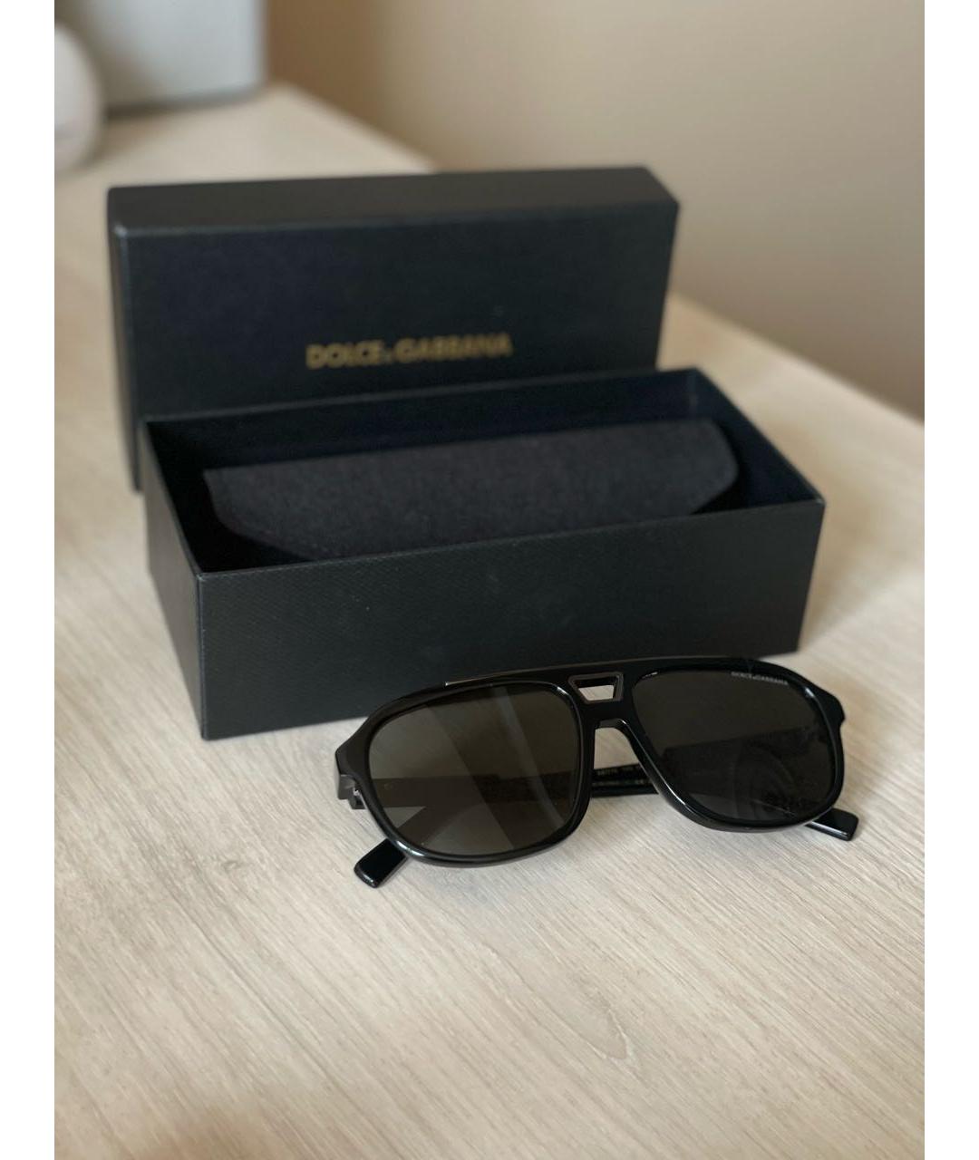 DOLCE&GABBANA Черные металлические солнцезащитные очки, фото 4