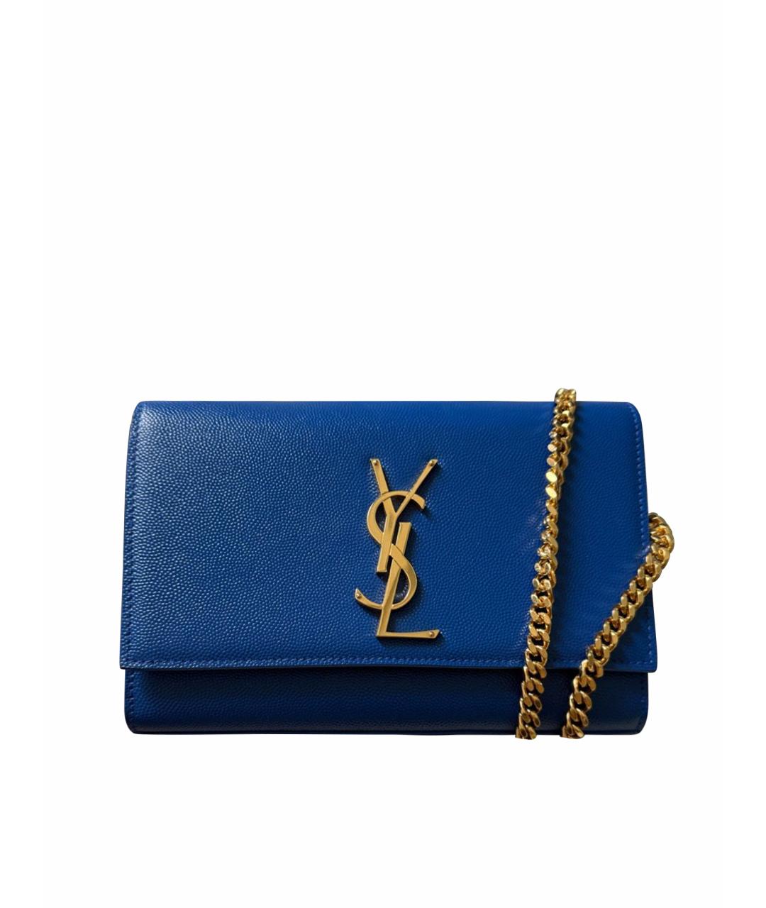 SAINT LAURENT Темно-синяя кожаная сумка через плечо, фото 1