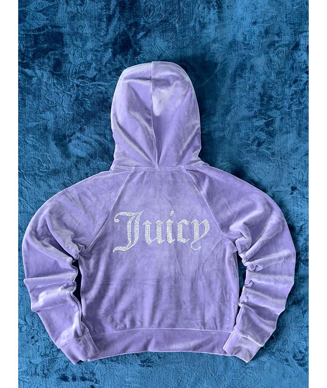 JUICY COUTURE Фиолетовый велюровый костюм с брюками, фото 3