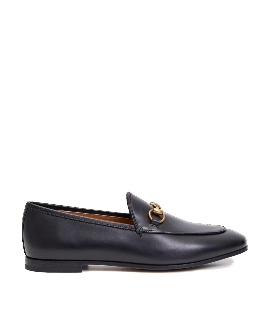 GUCCI Черные кожаные лоферы, фото 1