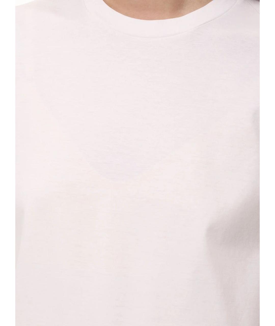 JIL SANDER Белая хлопковая футболка, фото 4