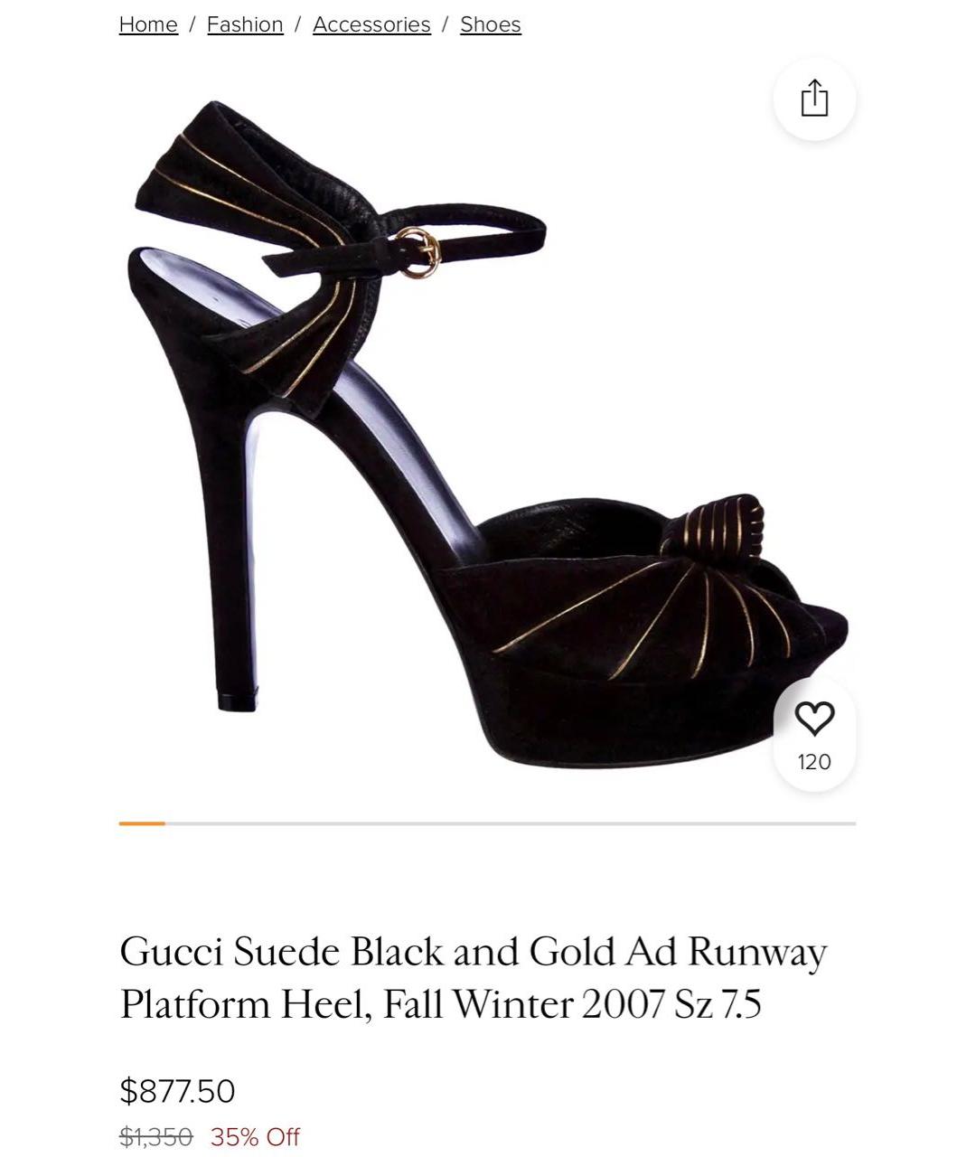 GUCCI Черные замшевые босоножки, фото 4
