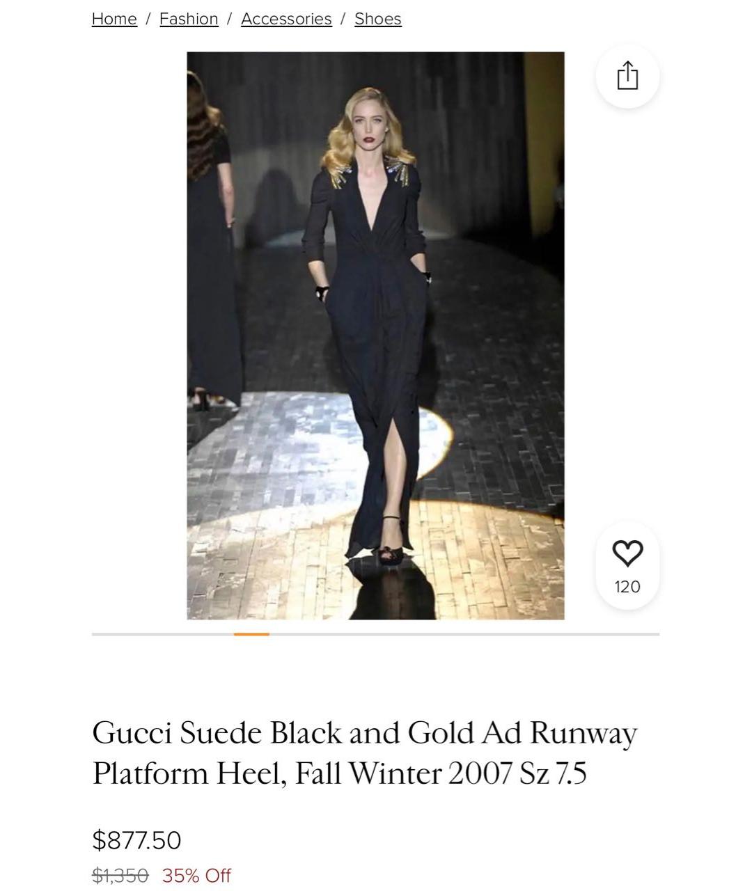 GUCCI Черные замшевые босоножки, фото 5