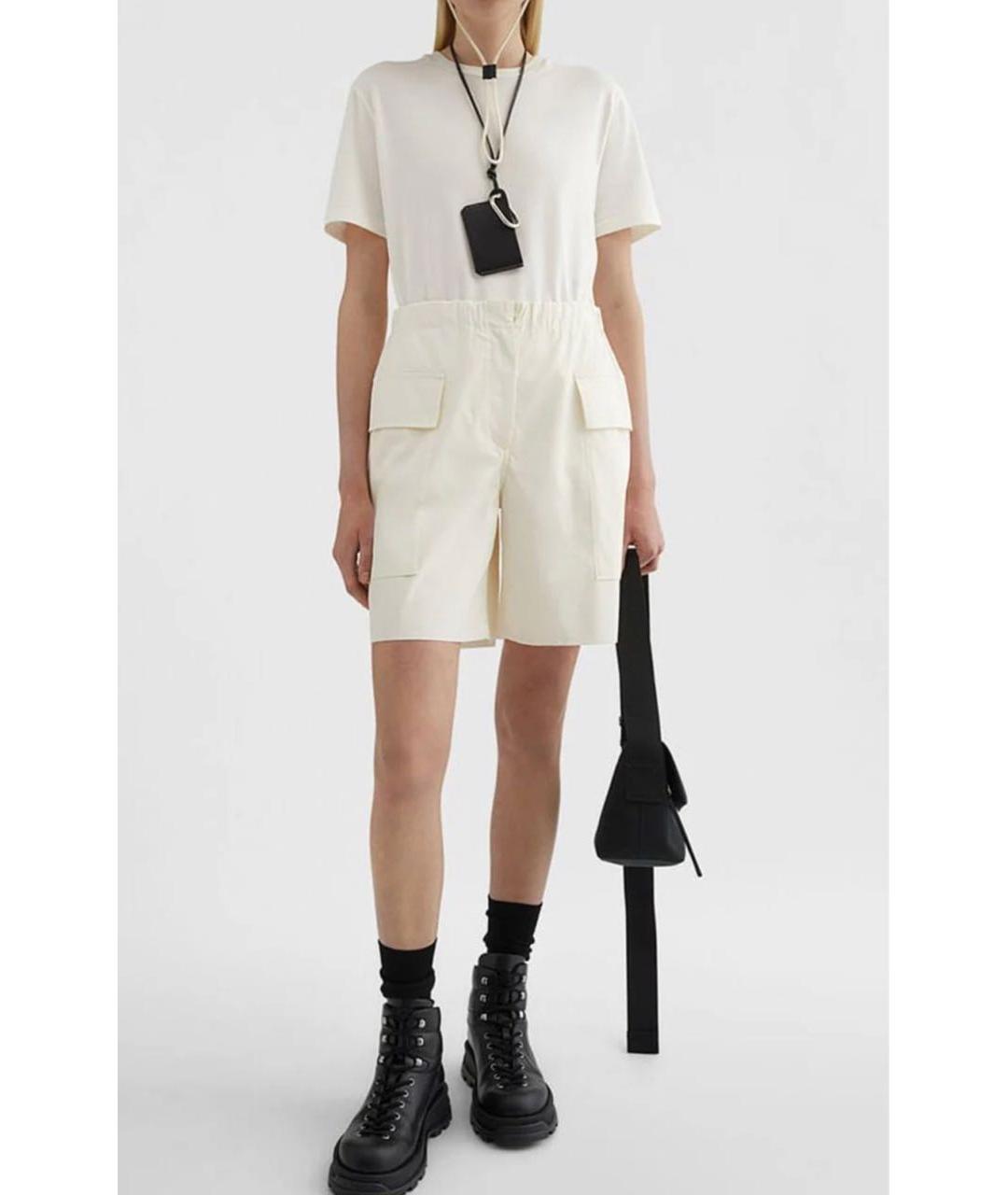 JIL SANDER Белая хлопковая футболка, фото 2