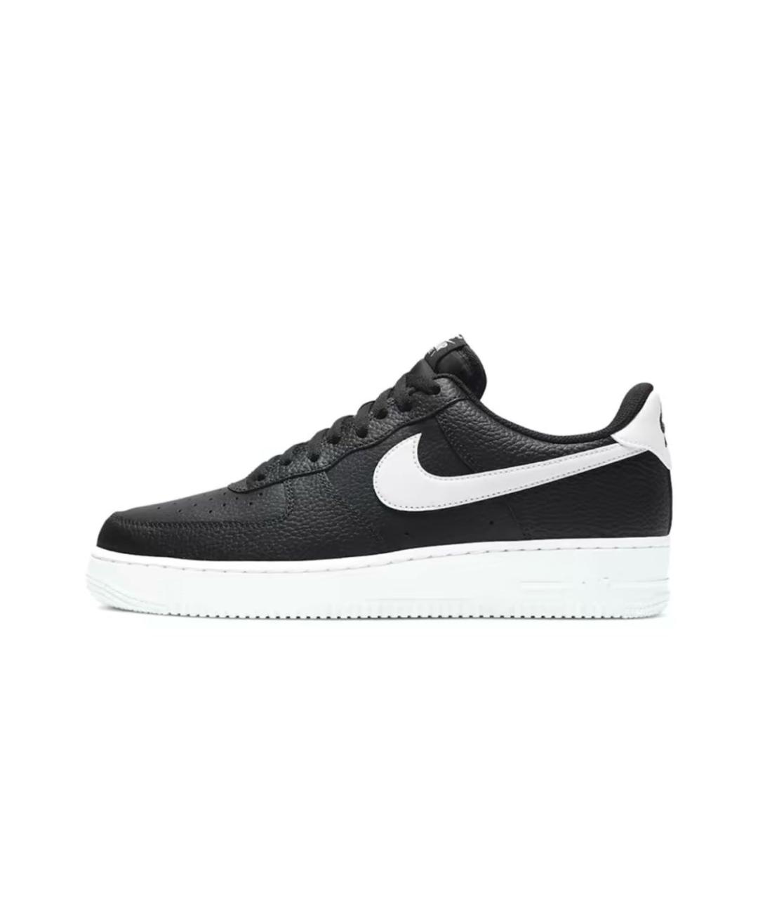 NIKE Черные кожаные низкие кроссовки / кеды, фото 4