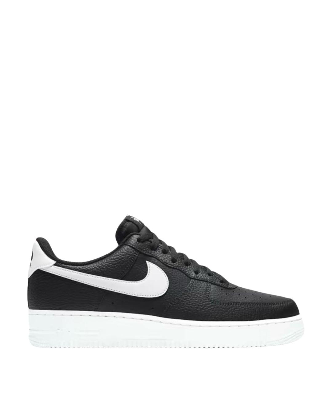 NIKE Черные кожаные низкие кроссовки / кеды, фото 1