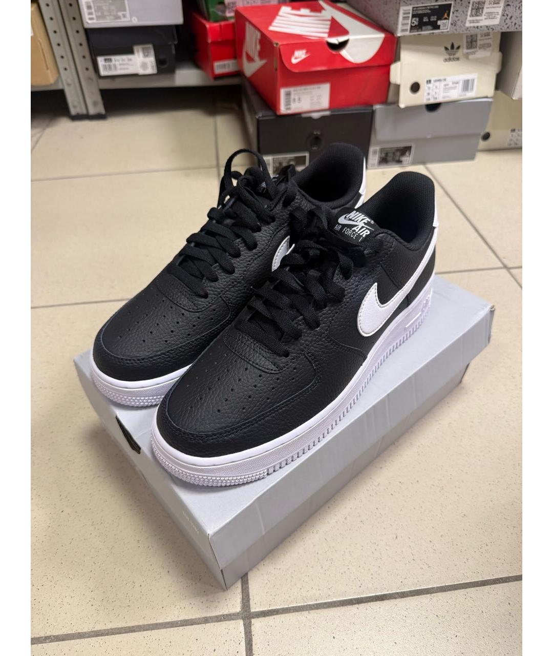 NIKE Черные кожаные низкие кроссовки / кеды, фото 2