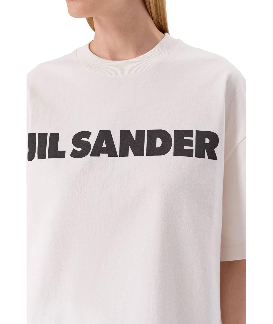 JIL SANDER Белая хлопковая футболка, фото 4