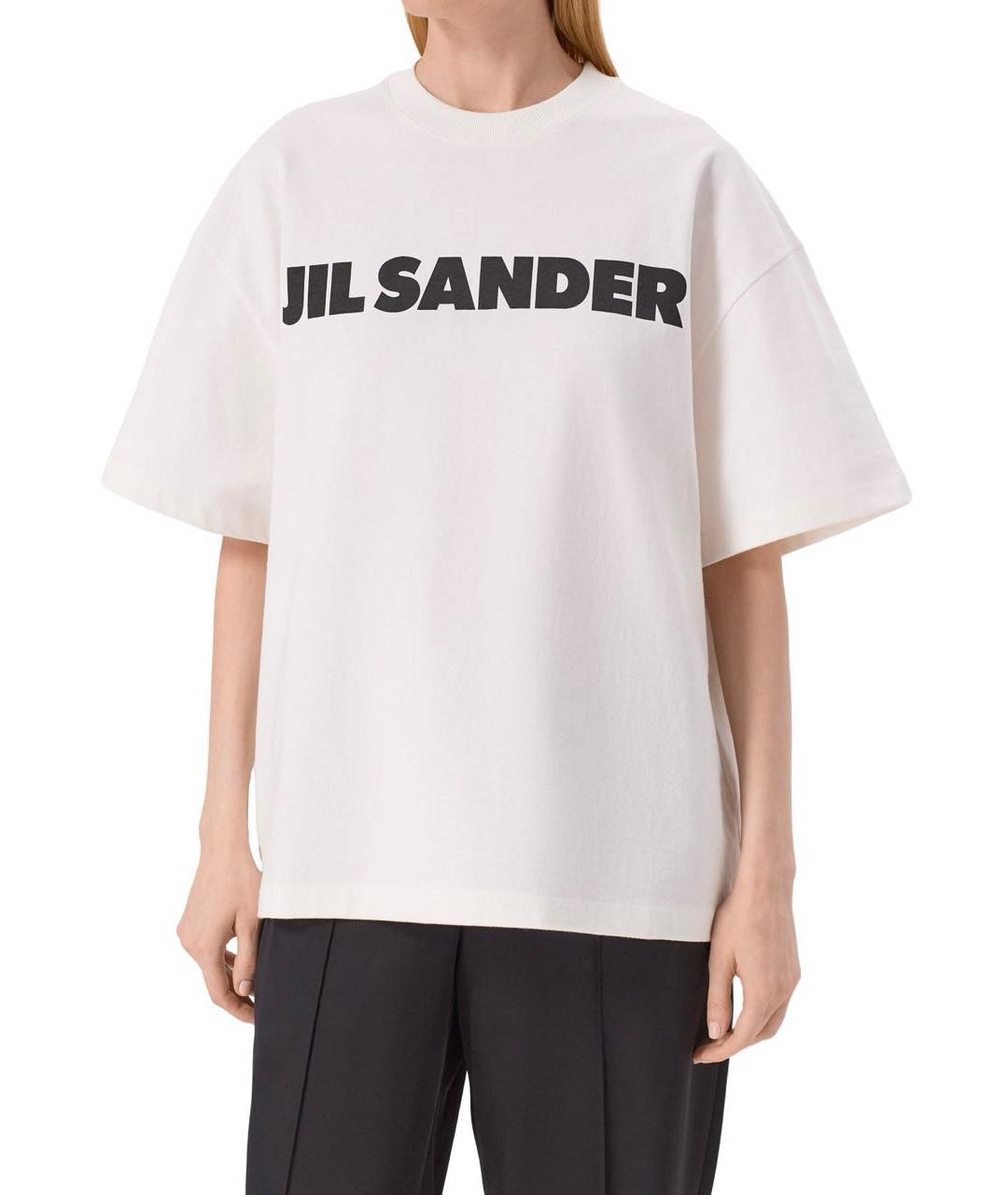 JIL SANDER Белая хлопковая футболка, фото 2