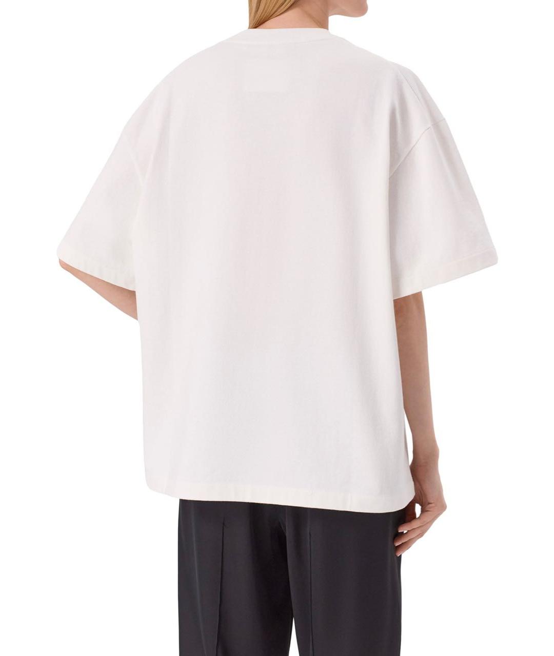 JIL SANDER Белая хлопковая футболка, фото 3