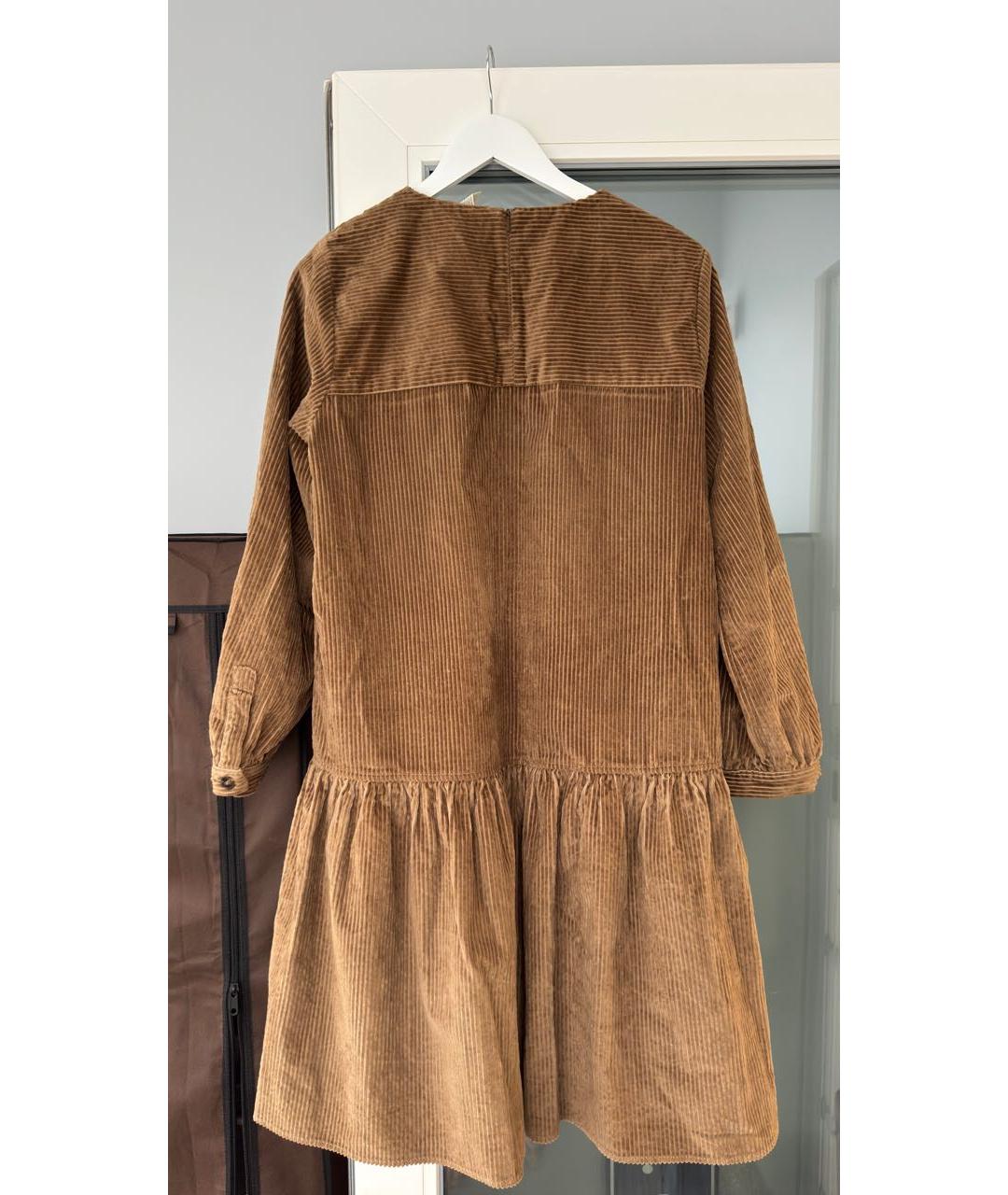 WEEKEND MAX MARA Коричневое хлопковое повседневное платье, фото 2