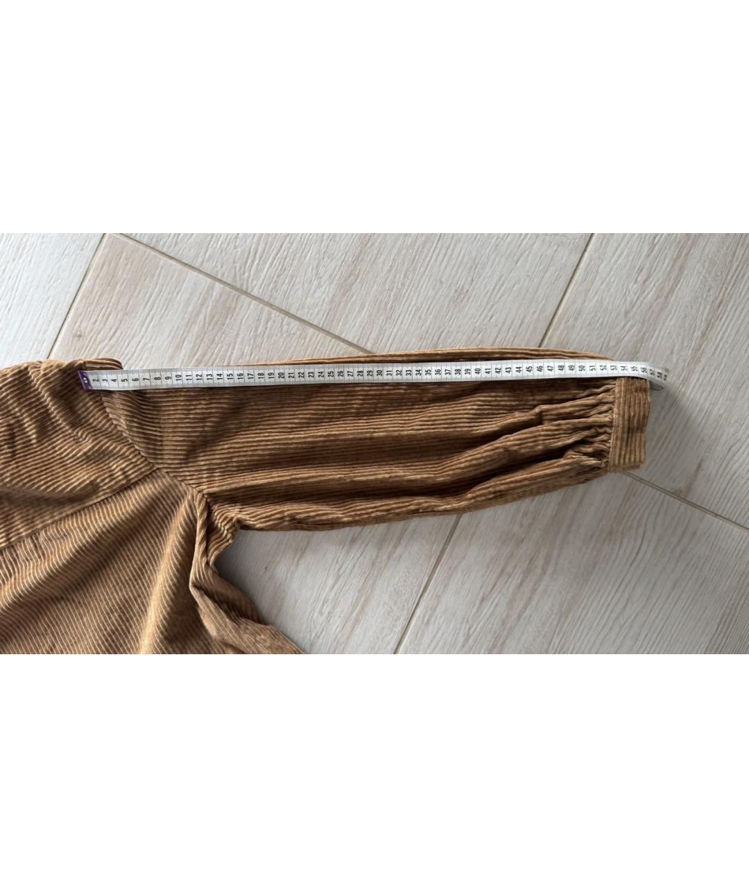 WEEKEND MAX MARA Коричневое хлопковое повседневное платье, фото 7