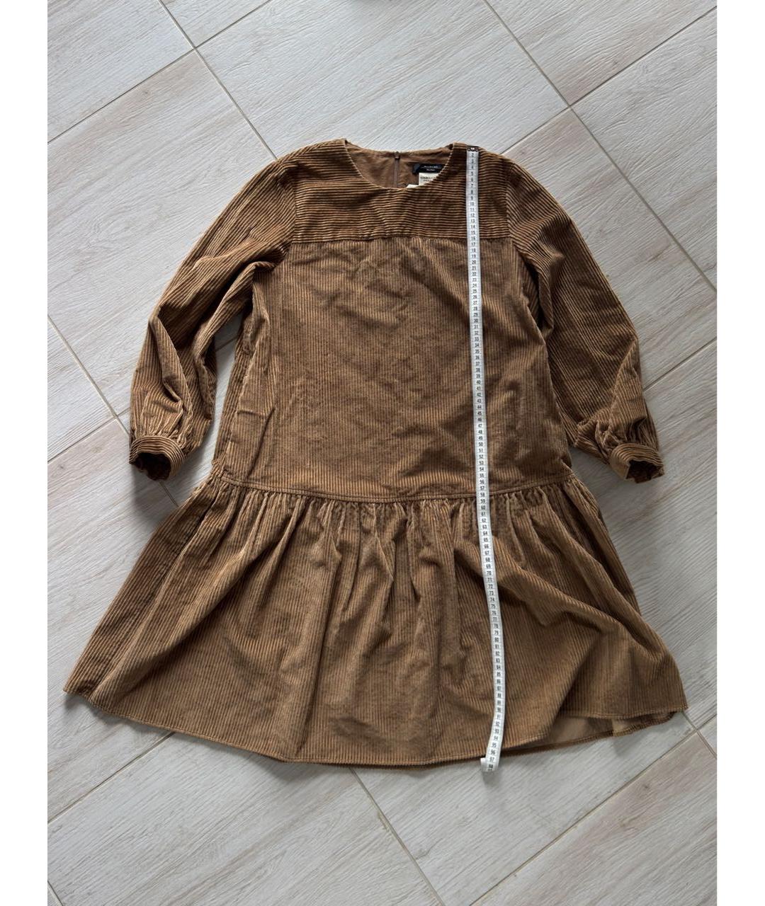 WEEKEND MAX MARA Коричневое хлопковое повседневное платье, фото 5