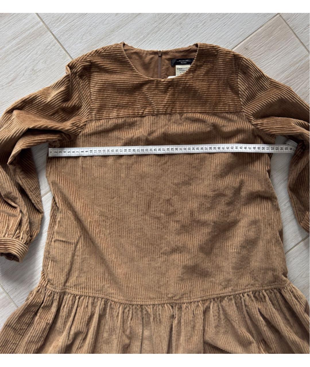 WEEKEND MAX MARA Коричневое хлопковое повседневное платье, фото 6