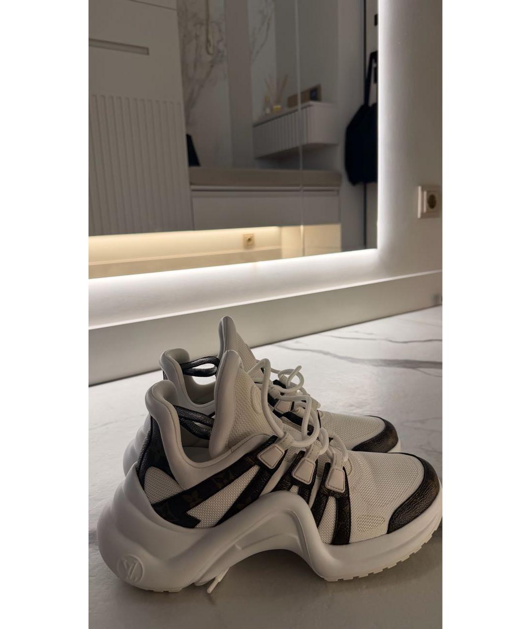 LOUIS VUITTON Белые кожаные кроссовки, фото 5
