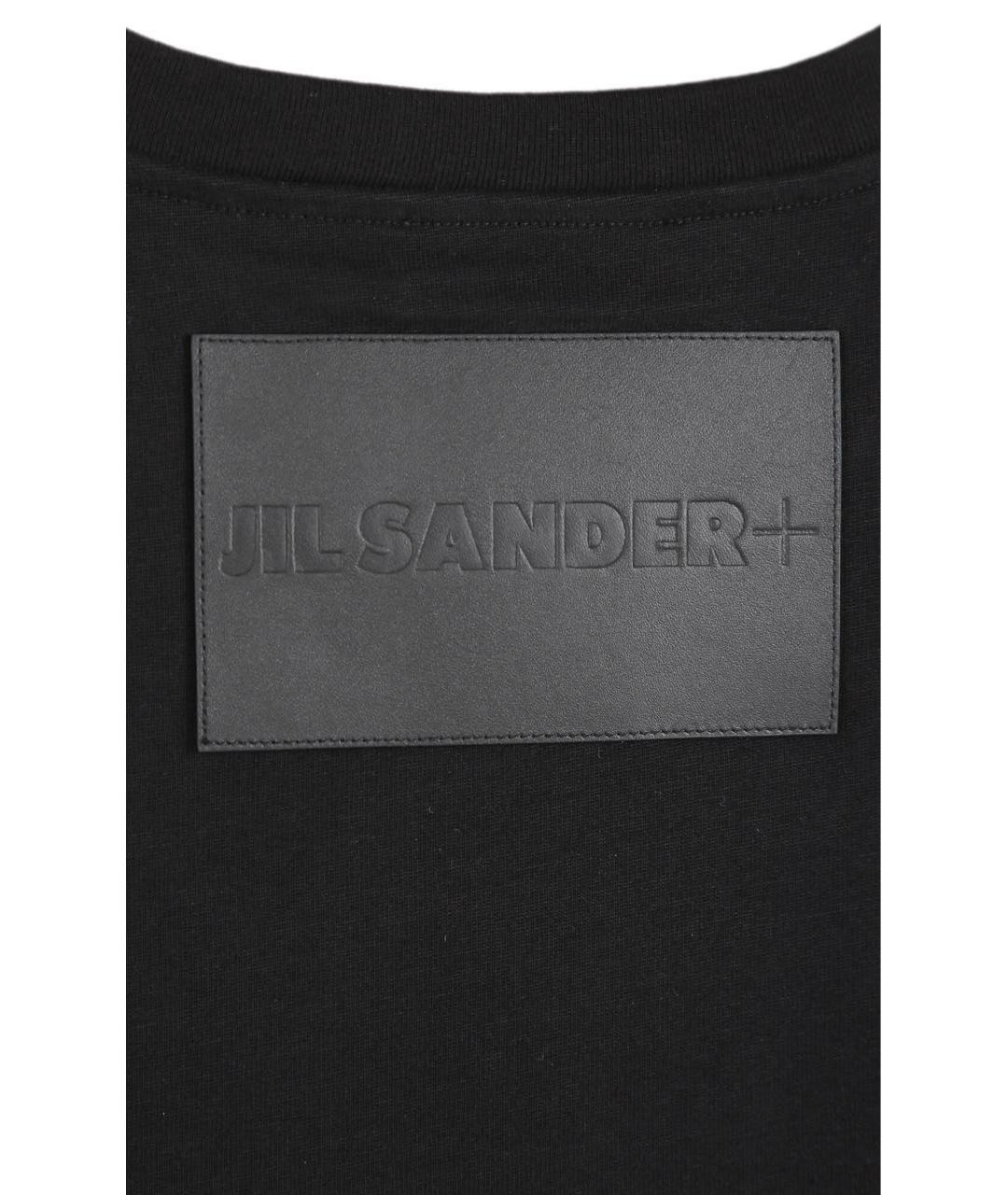 JIL SANDER Черная хлопковая футболка, фото 3