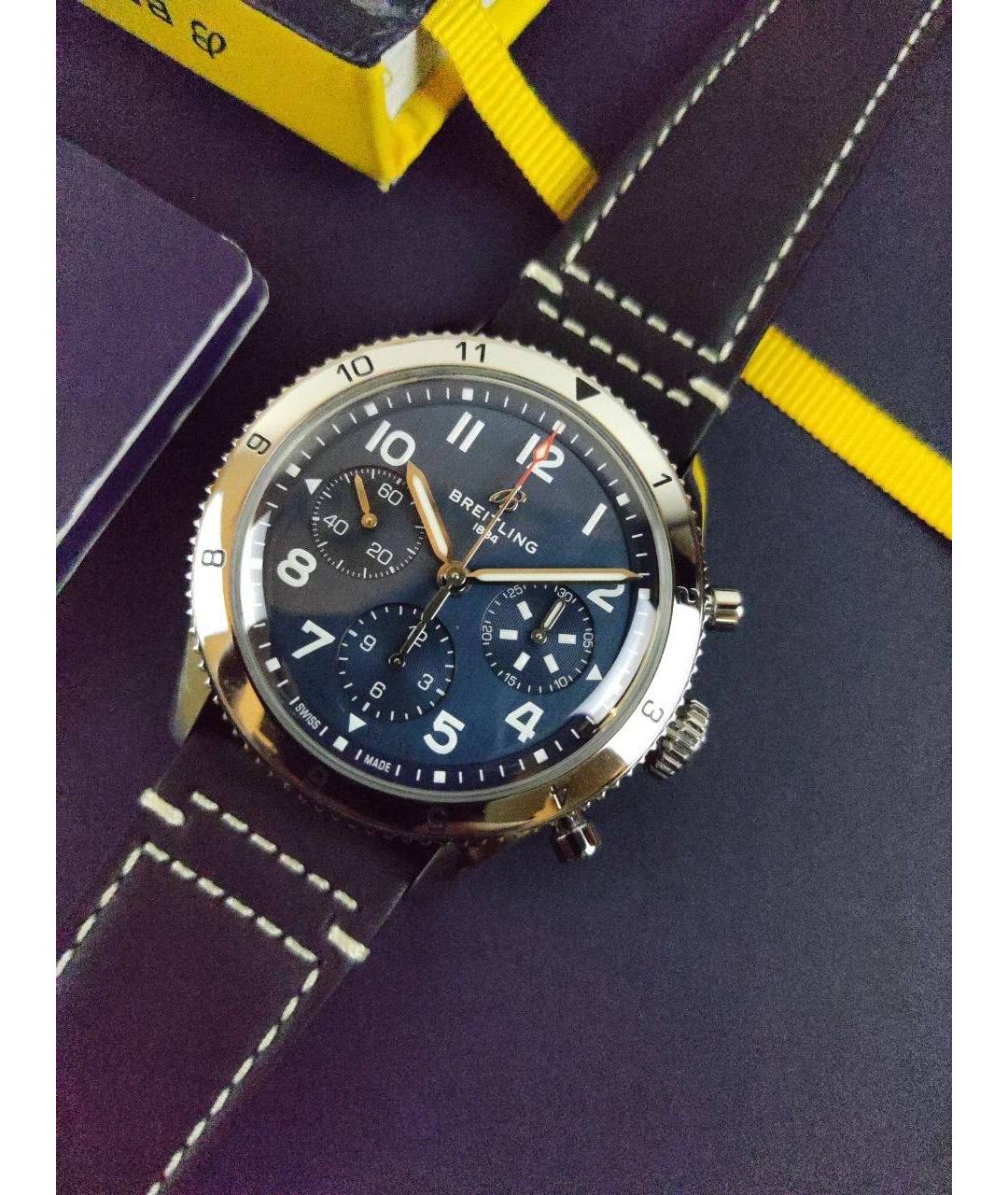 BREITLING Синие металлические часы, фото 2