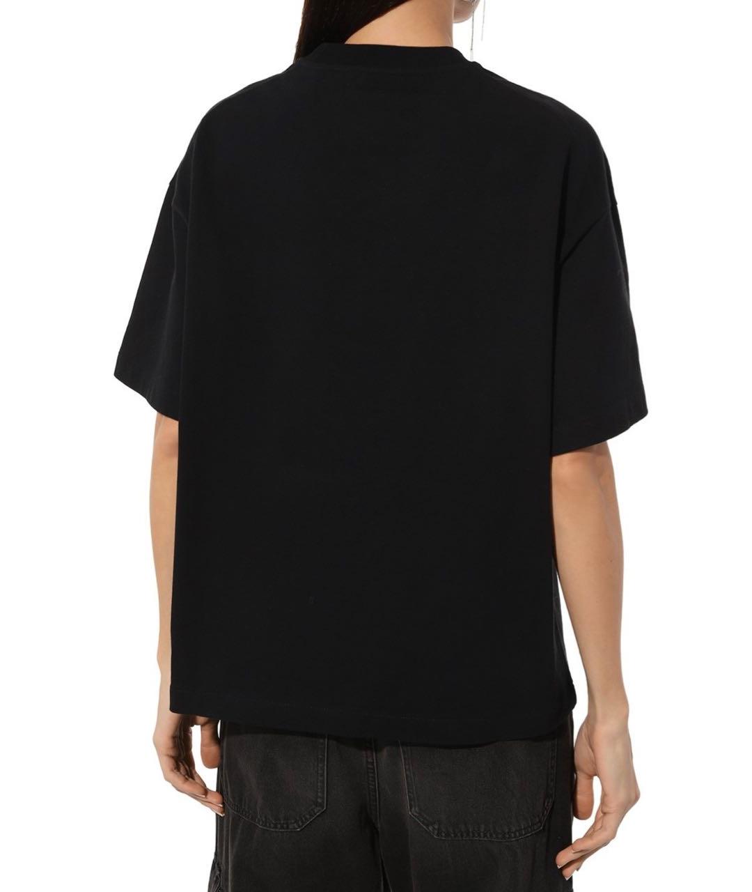 JIL SANDER Черная хлопковая футболка, фото 3