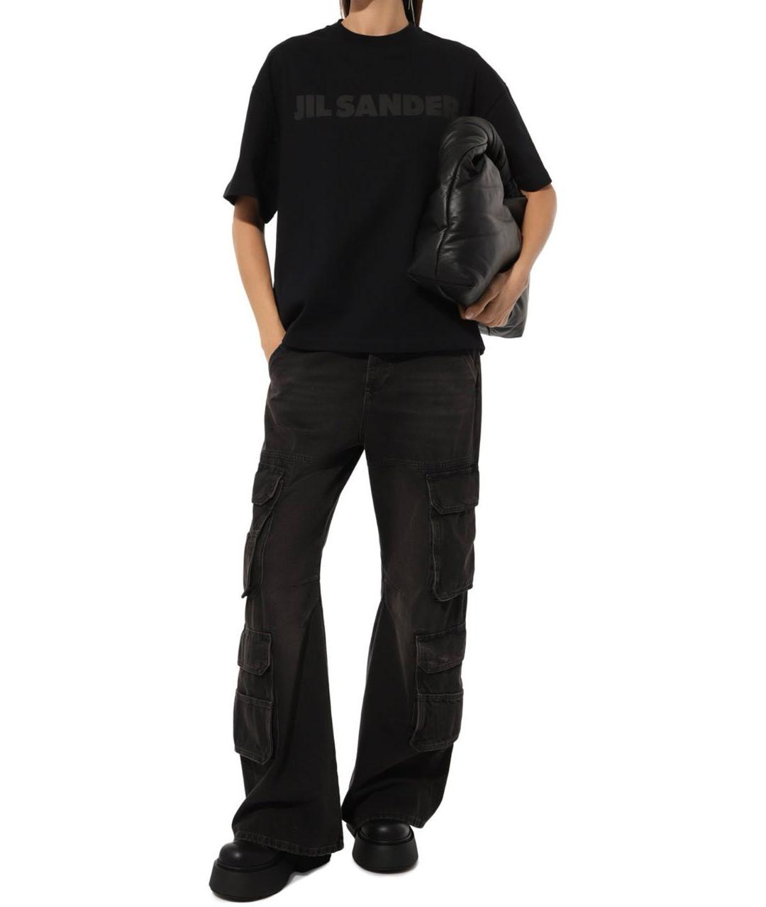 JIL SANDER Черная хлопковая футболка, фото 5
