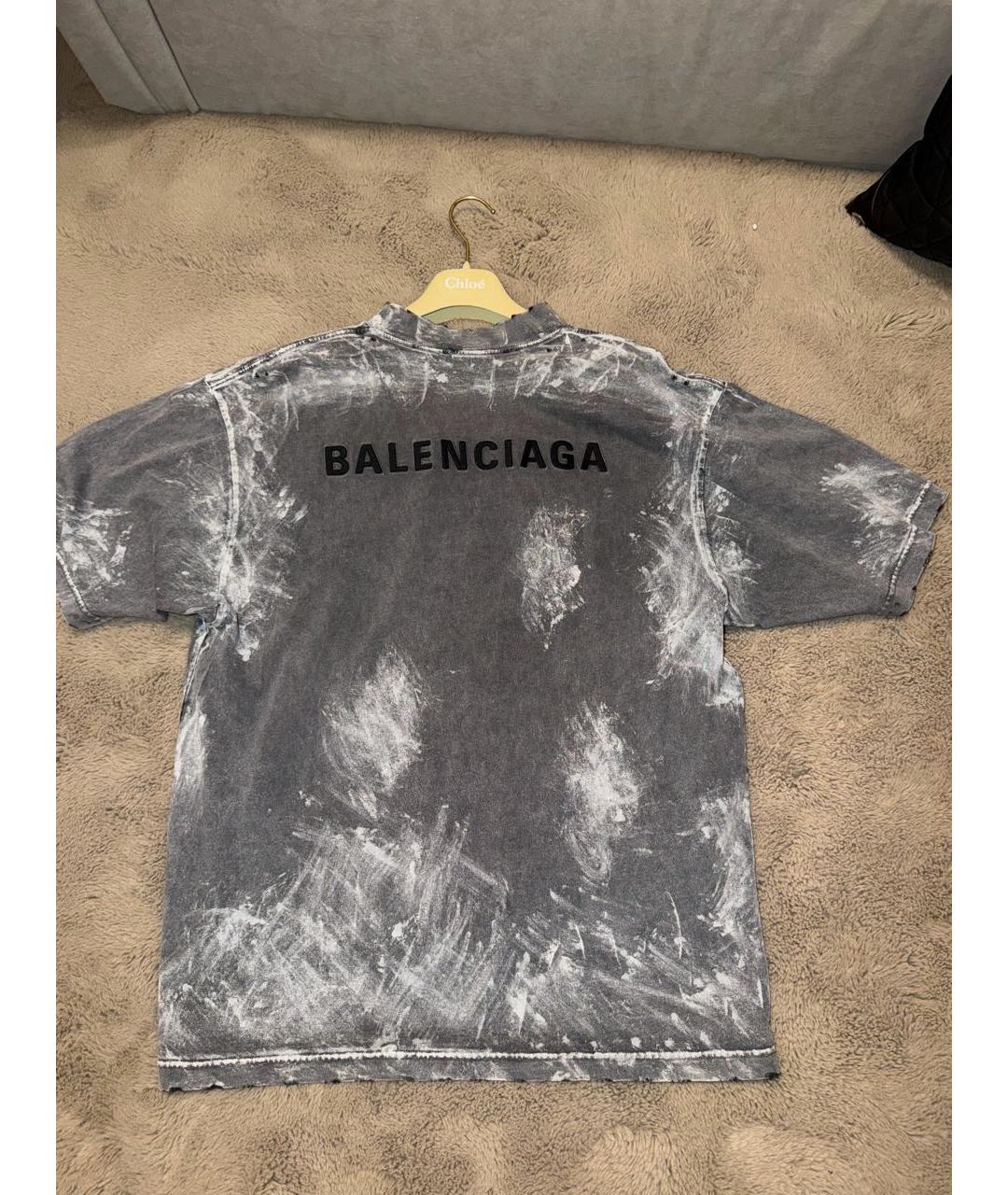 BALENCIAGA Мульти хлопко-льняная футболка, фото 2