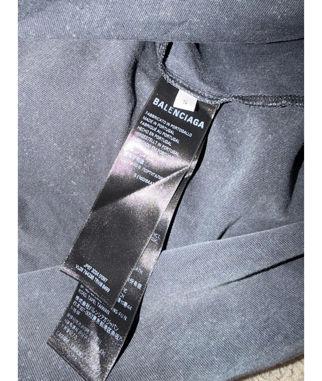 BALENCIAGA Мульти хлопко-льняная футболка, фото 4