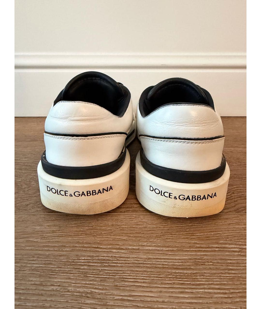 DOLCE&GABBANA Белые кожаные кроссовки, фото 4