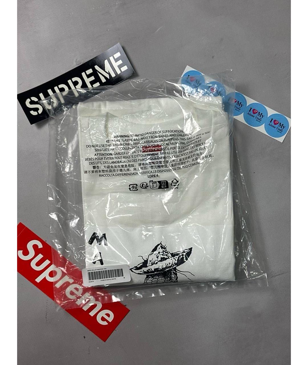 SUPREME Белая хлопковая футболка, фото 3