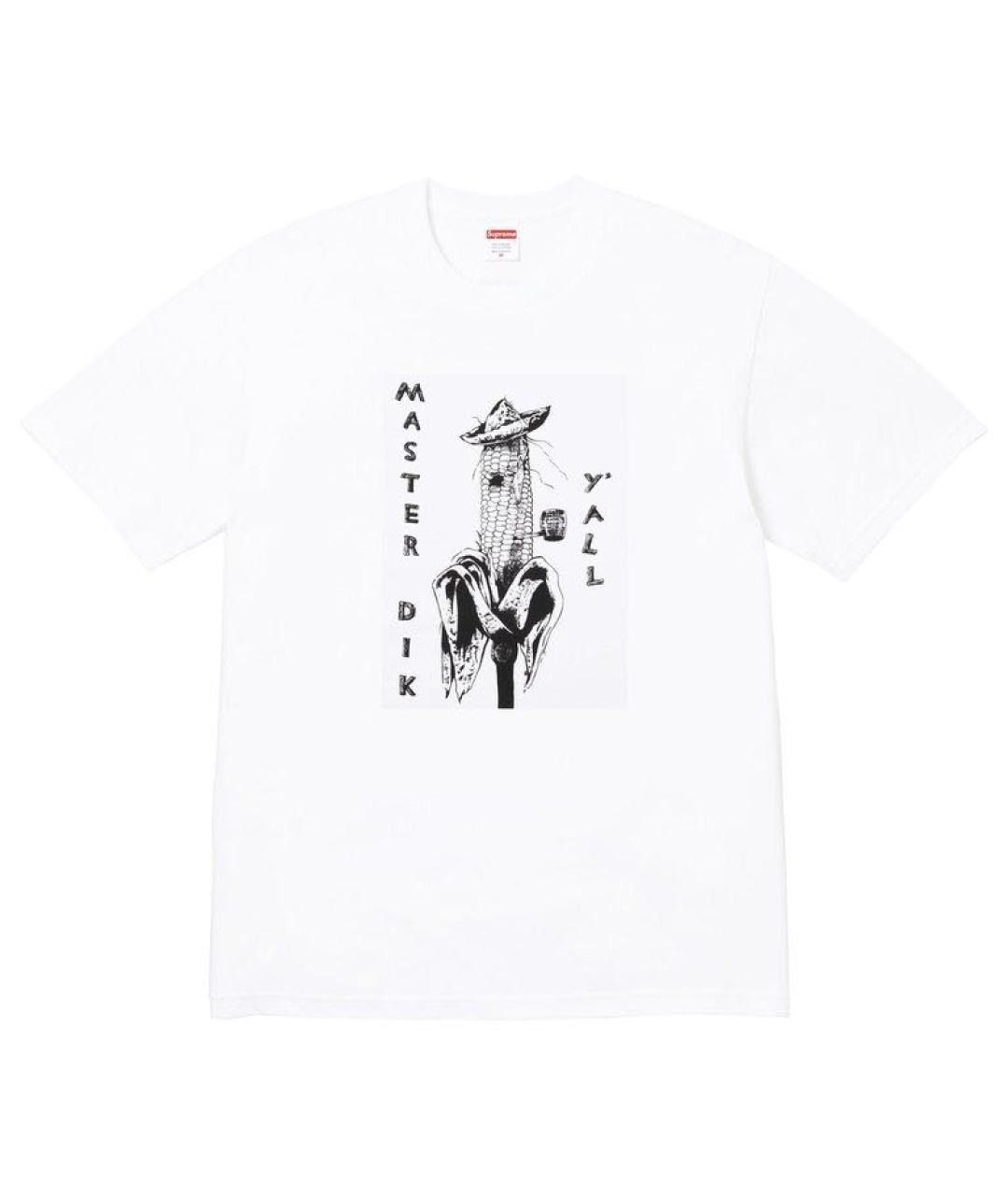 SUPREME Белая хлопковая футболка, фото 9