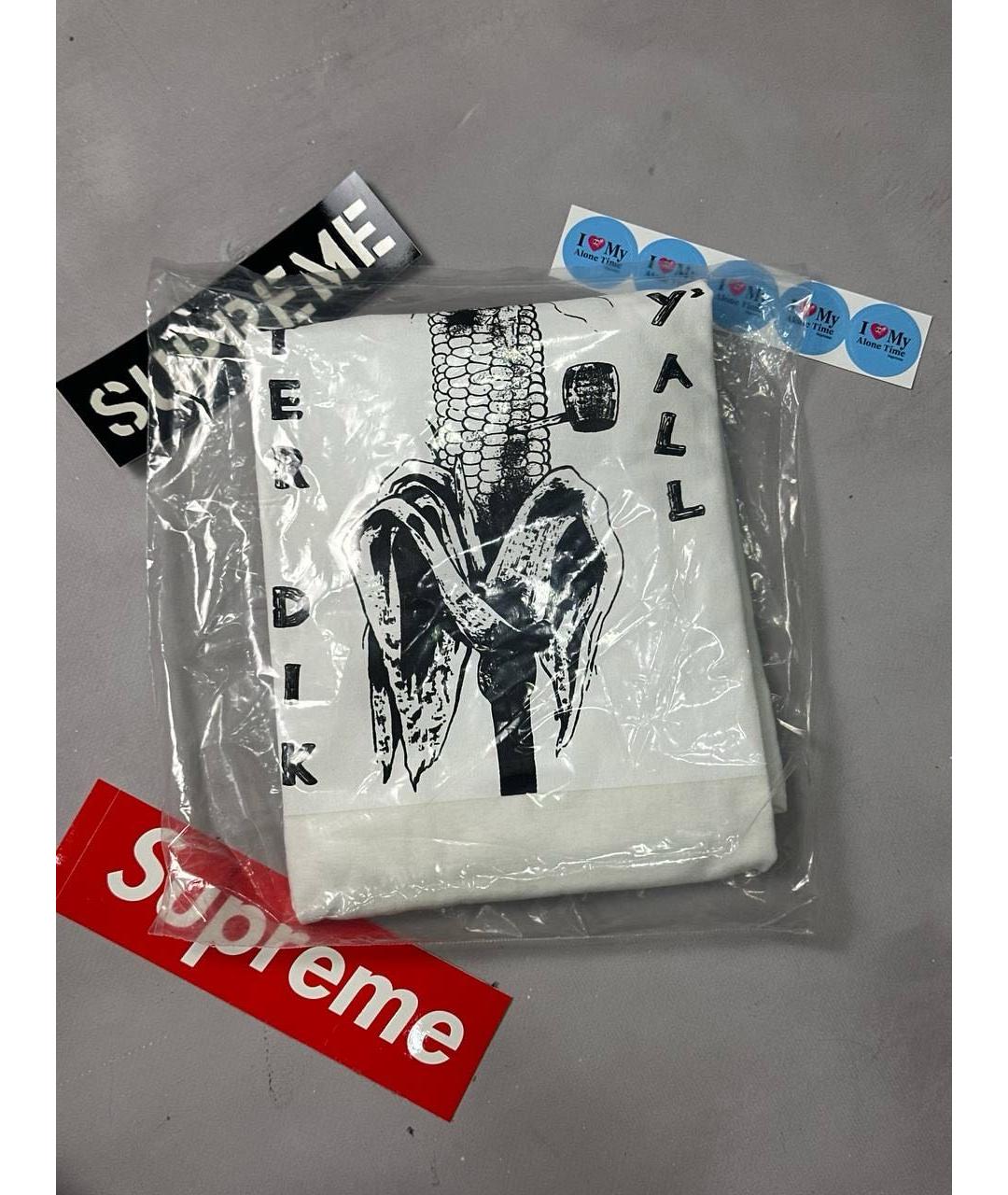 SUPREME Белая хлопковая футболка, фото 4