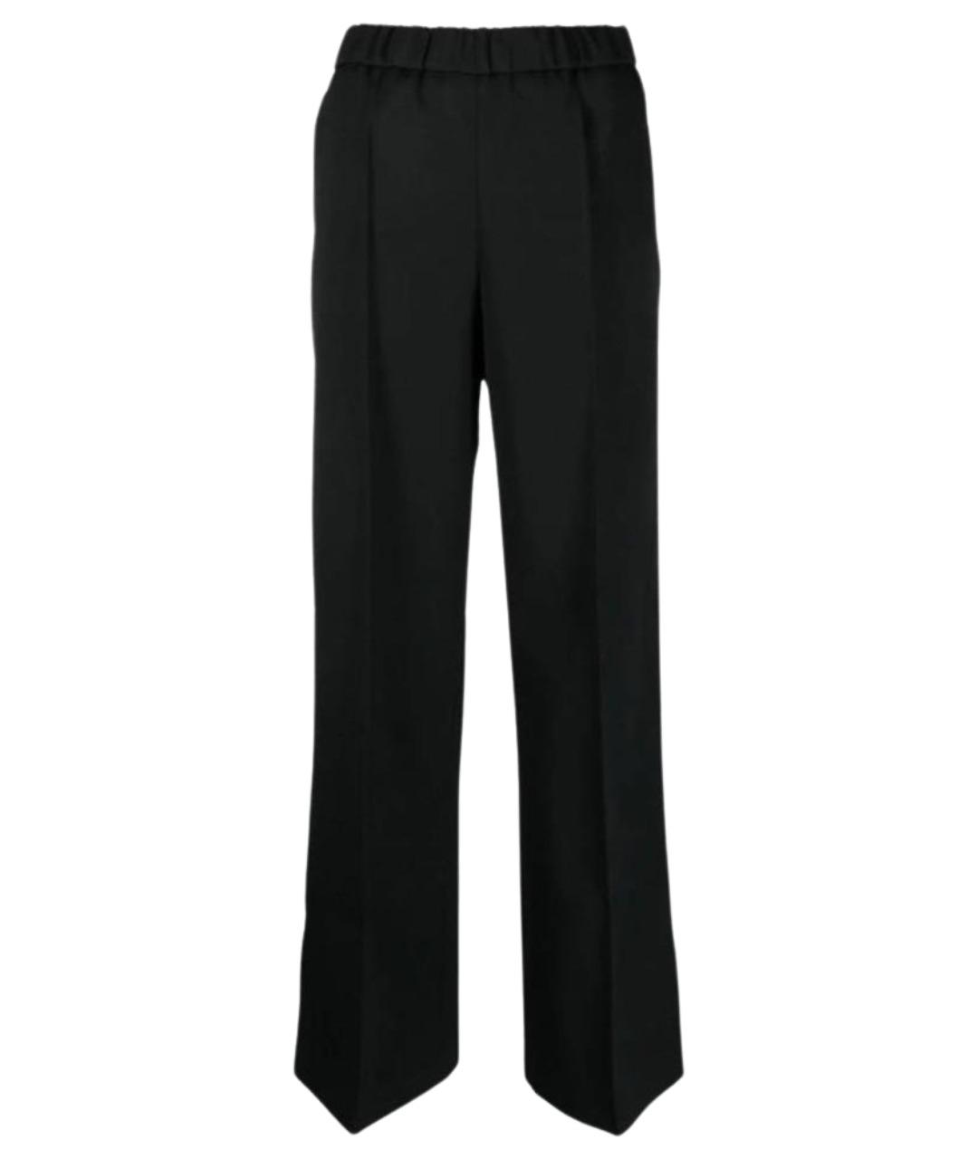 JIL SANDER Черные хлопковые брюки широкие, фото 1