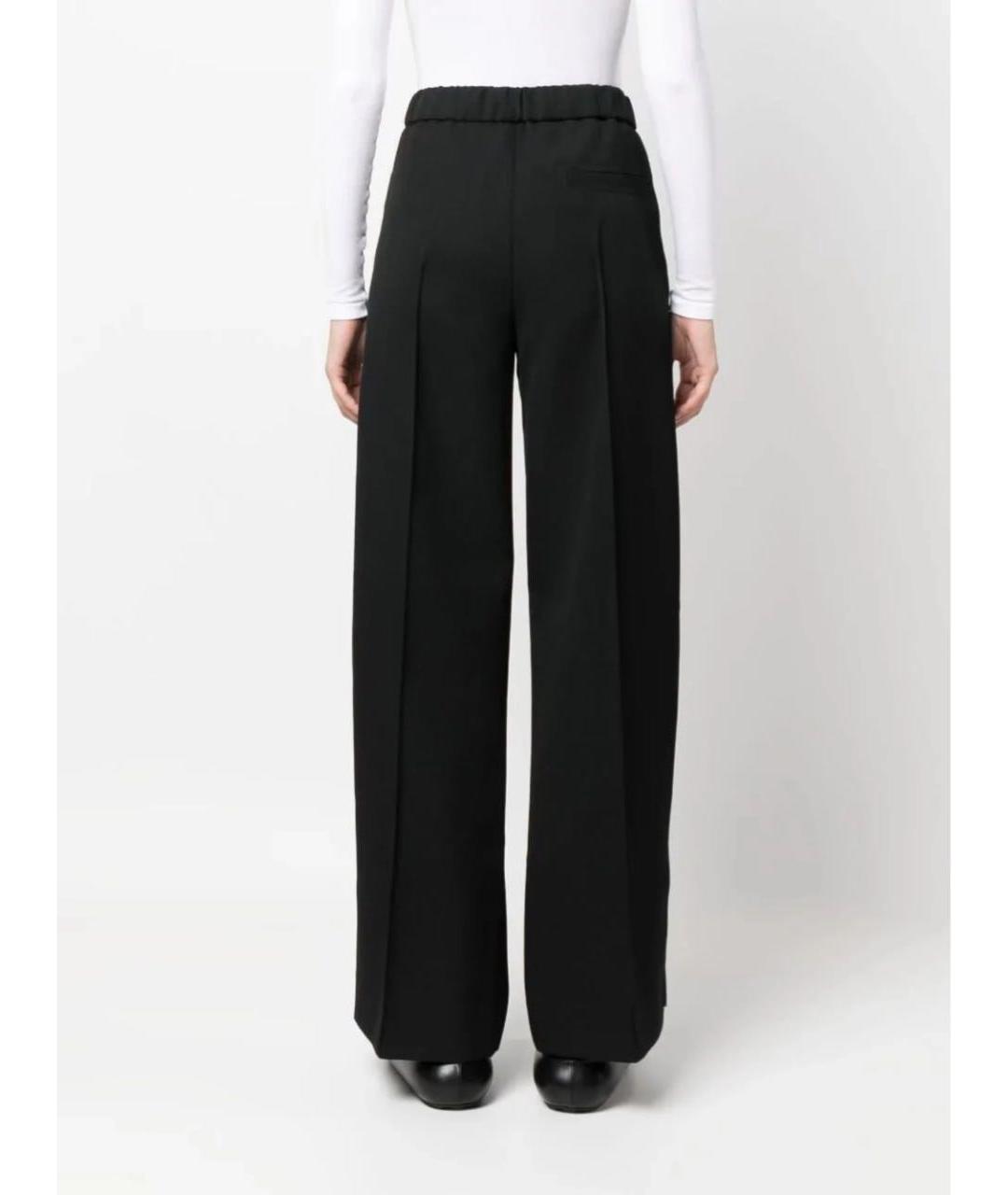 JIL SANDER Черные хлопковые брюки широкие, фото 3