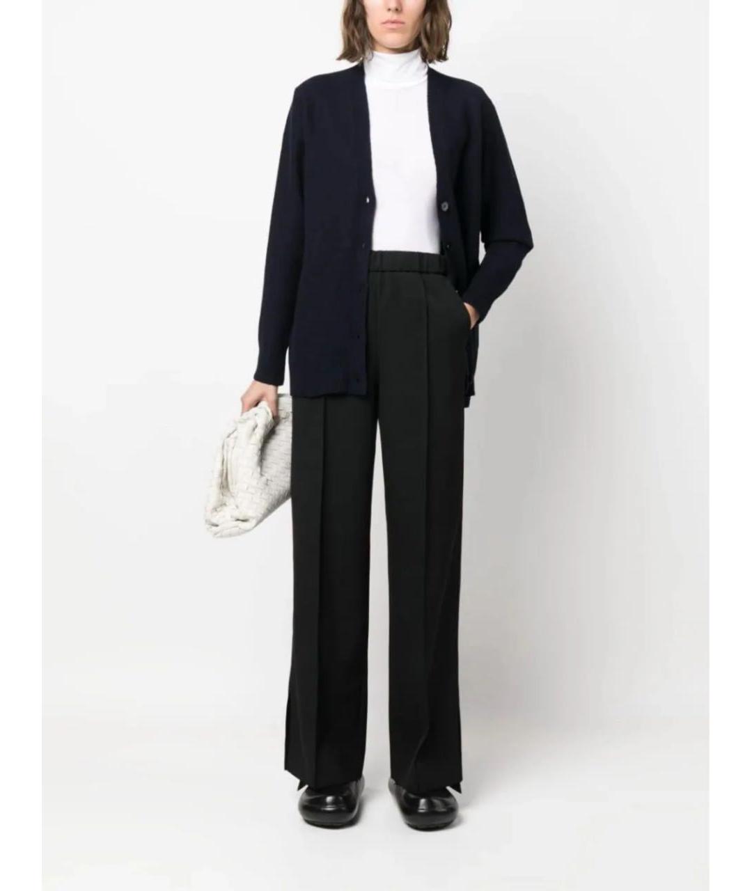 JIL SANDER Черные хлопковые брюки широкие, фото 4