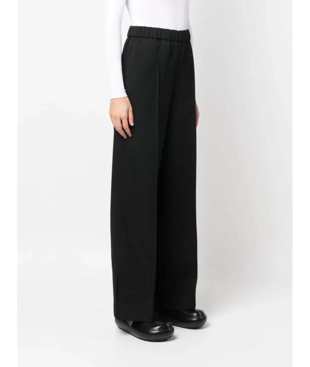 JIL SANDER Черные хлопковые брюки широкие, фото 2
