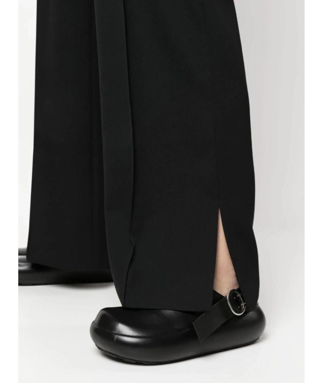 JIL SANDER Черные хлопковые брюки широкие, фото 5