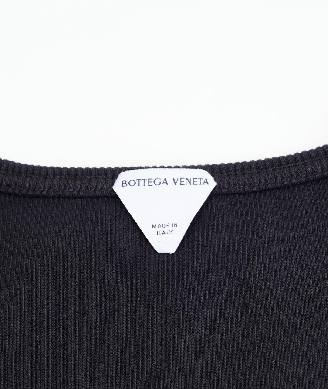 BOTTEGA VENETA Черная хлопковая майка, фото 3