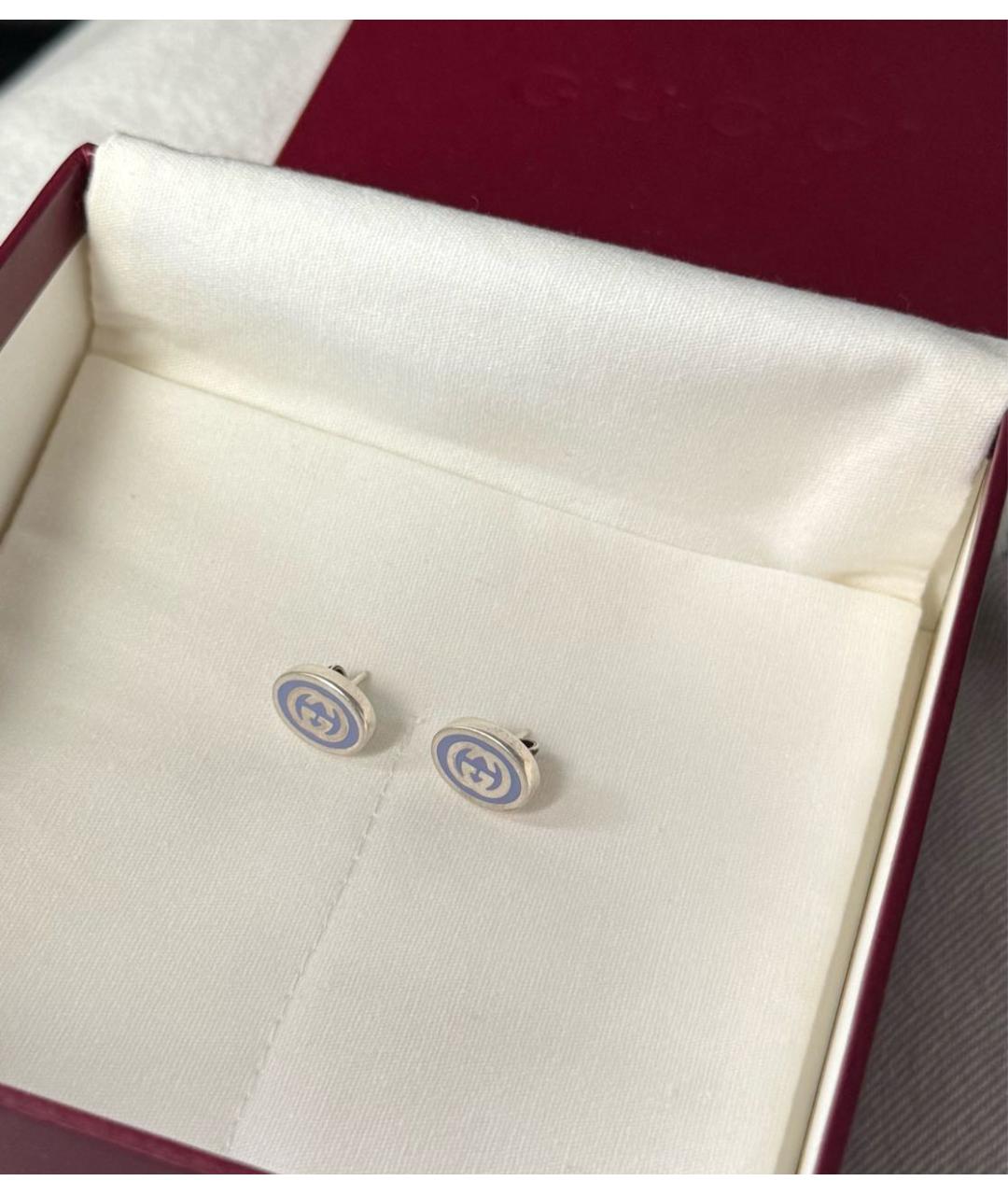 GUCCI Фиолетовые серебряные серьги, фото 2