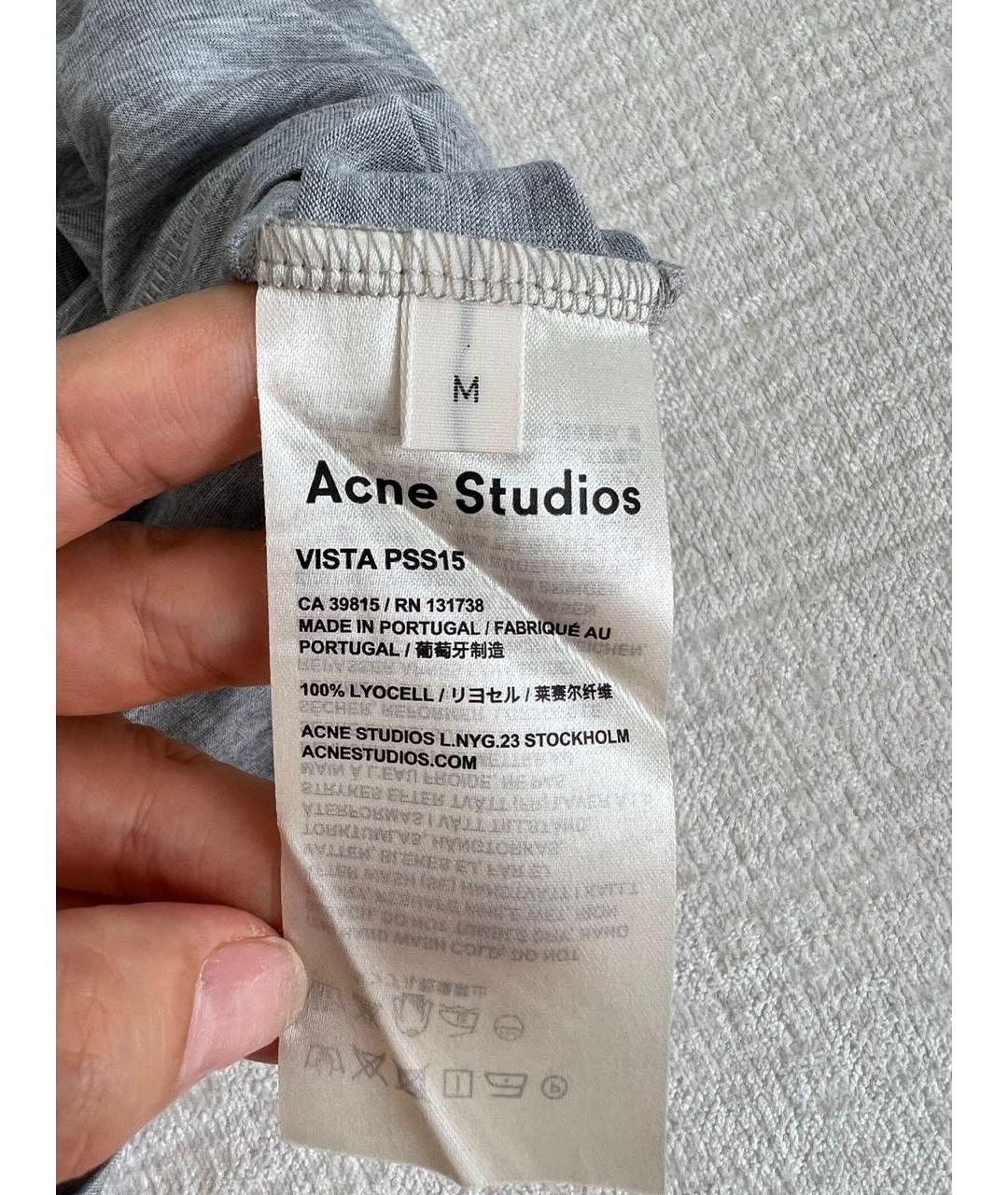 ACNE STUDIOS Серая футболка, фото 4