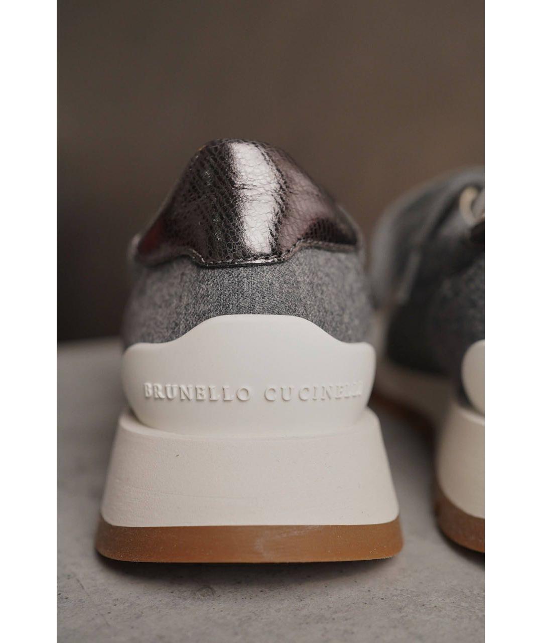 BRUNELLO CUCINELLI Антрацитовые кроссовки, фото 4