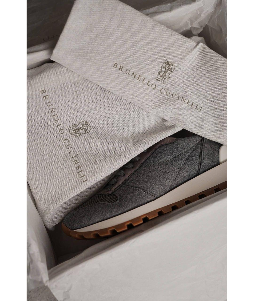 BRUNELLO CUCINELLI Антрацитовые кроссовки, фото 3
