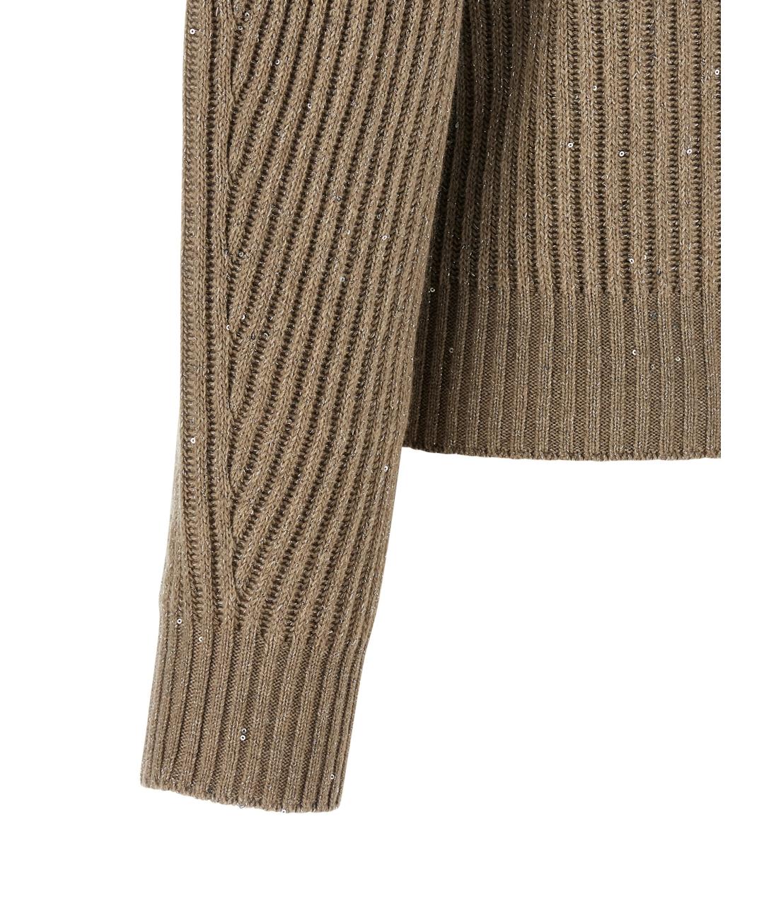 BRUNELLO CUCINELLI Коричневый кашемировый джемпер / свитер, фото 4