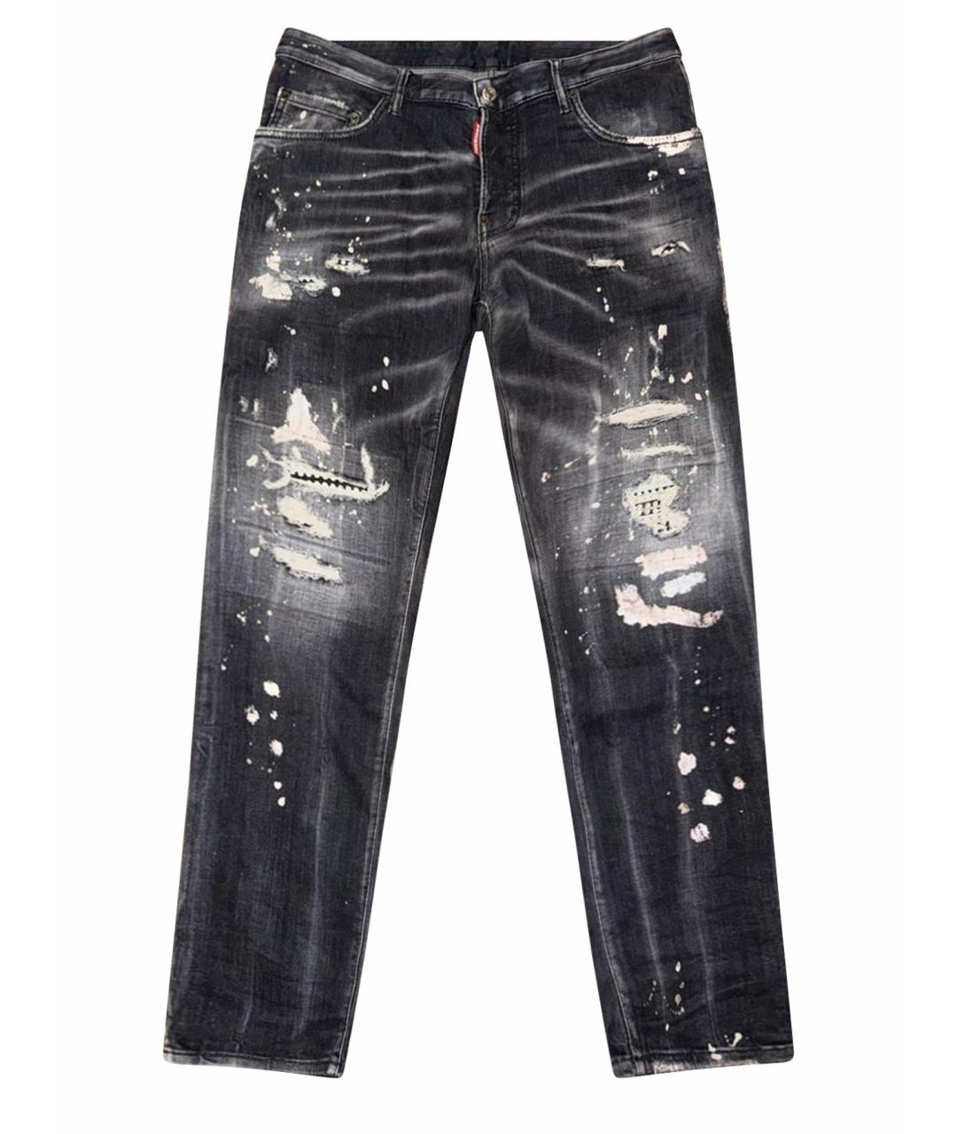 DSQUARED2 Черные хлопко-эластановые джинсы скинни, фото 1