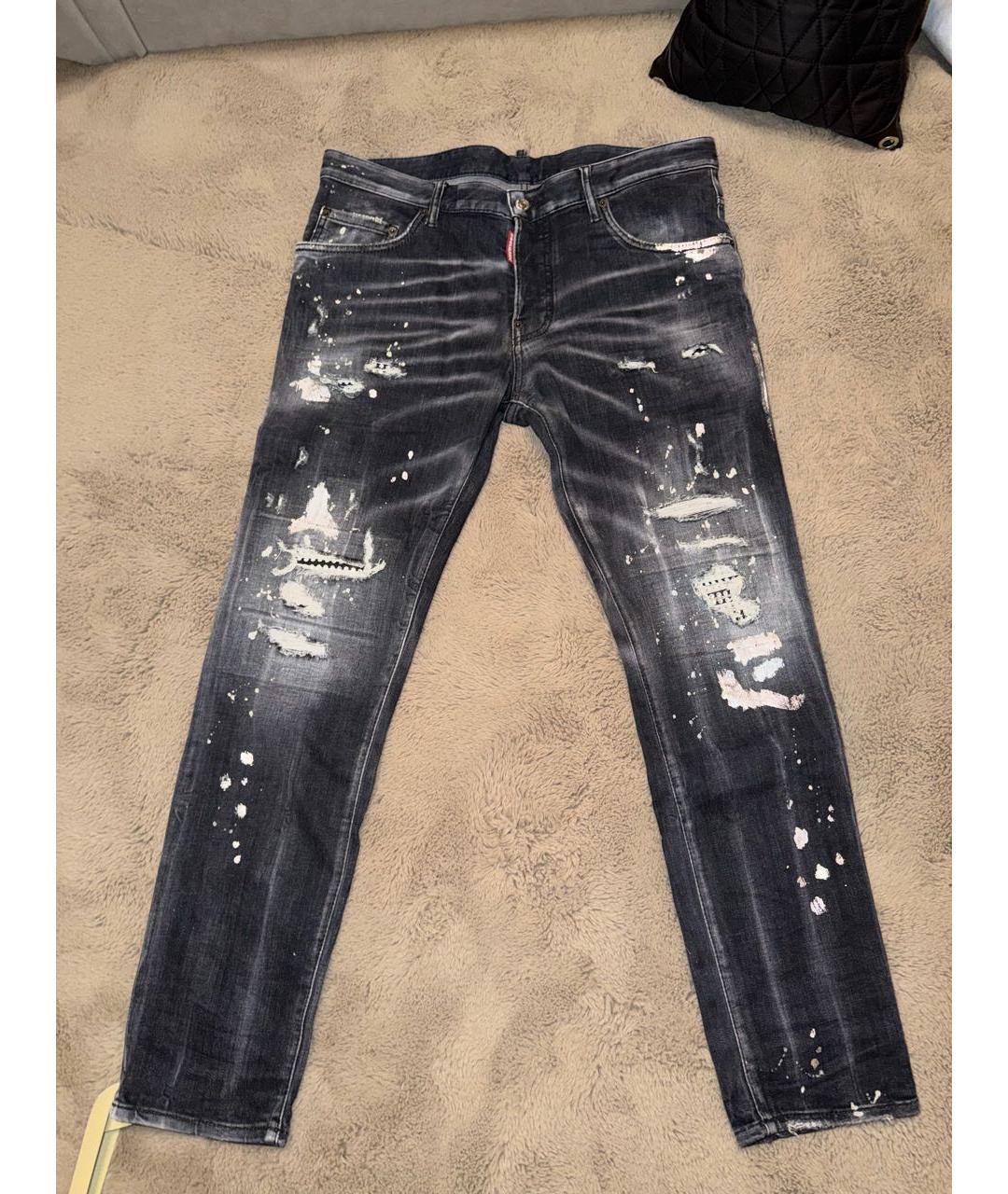 DSQUARED2 Черные хлопко-эластановые джинсы скинни, фото 4