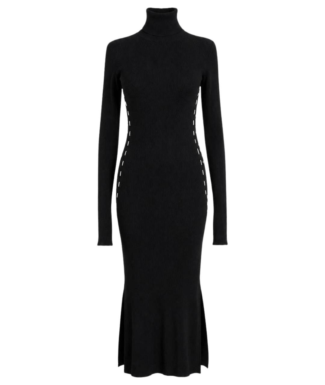 MUGLER Черное вискозное повседневное платье, фото 1